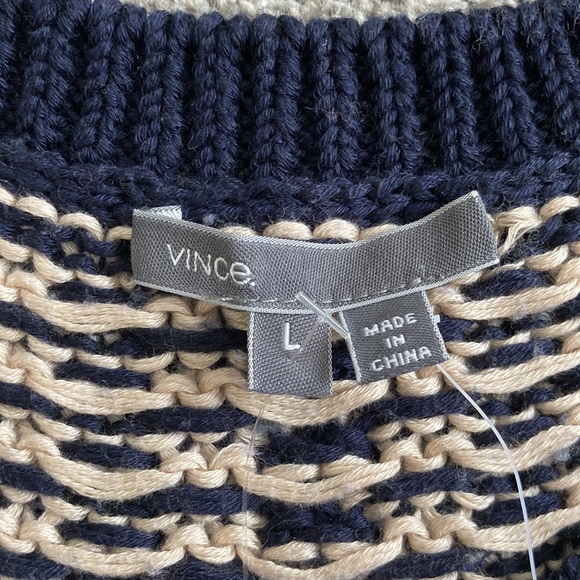 Vince Textured Sweater - Navy/Cream - Picture 10 of 11
